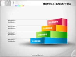 樓梯型階梯上升層級關系PPT圖表