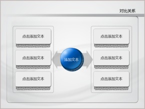 藍色商務蕾絲花紋對比關系PPT圖表