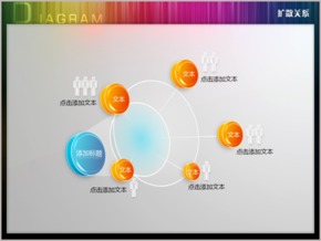 立體圓餅喇叭狀擴散關系PPT圖表