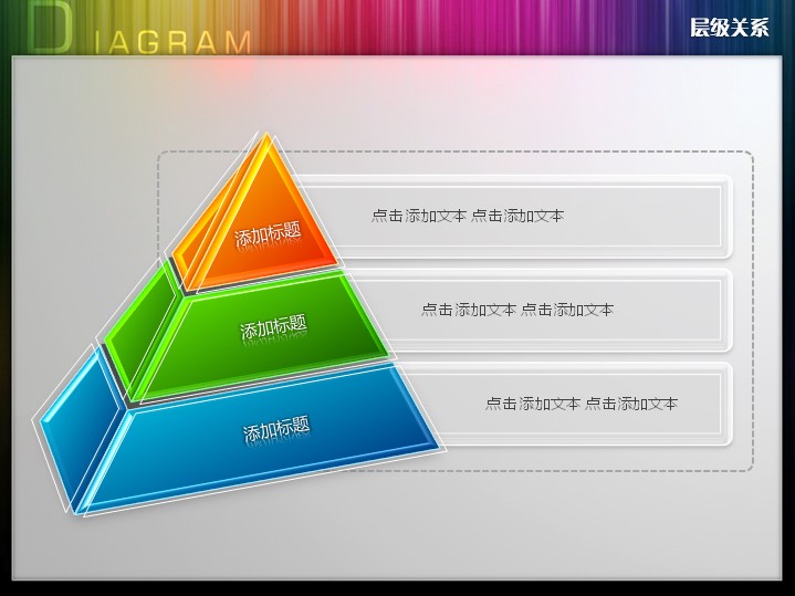 三层立体金字塔层级关系ppt图表