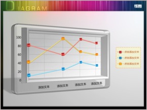 水晶半透明立體三項(xiàng)線(xiàn)形圖PPT圖表