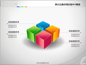 四立方體并列關系PPT圖表