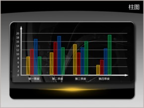 酷黑水晶時(shí)尚質(zhì)感柱形圖PPT圖表