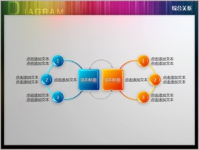 雙矩形擴(kuò)散圓形對(duì)比關(guān)系PPT圖表