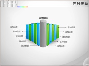 立體十條立柱商務并列關(guān)系PPT圖表