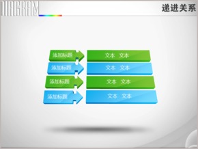 四項立體矩形兩兩遞進關系PPT圖表