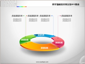 立體四半弧相扣并列關系PPT圖表