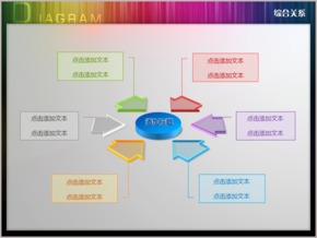 六水晶箭頭集中綜合關系PPT圖表