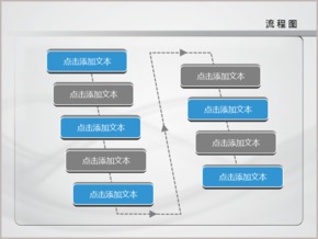 藍色清爽簡潔商務折線流程圖PPT圖表