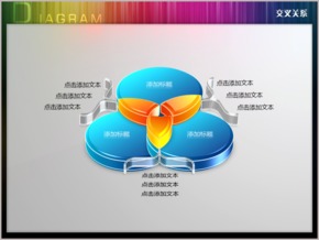 立體三圓交叉維恩交叉關(guān)系PPT圖表