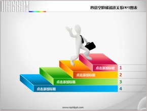 四懸空階梯遞進關系PPT圖表