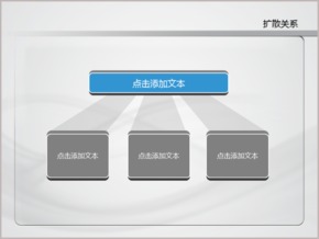 藍色清爽簡潔商務擴散關(guān)系PPT圖表