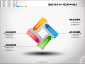 創(chuàng)意折疊四項并列關系PPT圖表