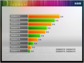 十項橫向比較立體柱形圖PPT圖表