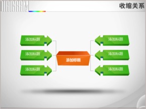 雙列六項箭頭向心綜合關系PPT圖表