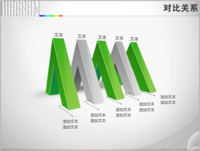 立體三角形由地而生并列關系PPT圖表