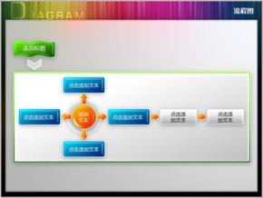 放射狀三步驟水晶流程圖PPT圖表