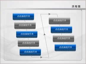 藍色商務蕾絲花紋折線流程圖PPT圖表