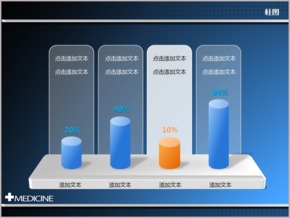 商務(wù)平臺立體柱形圖PPT圖表