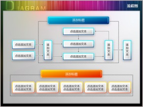 復(fù)雜文本框疊加立體流程圖PPT圖表