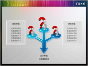 立體商務小人三到一綜合關系PPT圖表