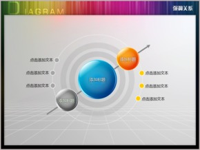 水晶三圓糖葫蘆型強調(diào)關系PPT圖表