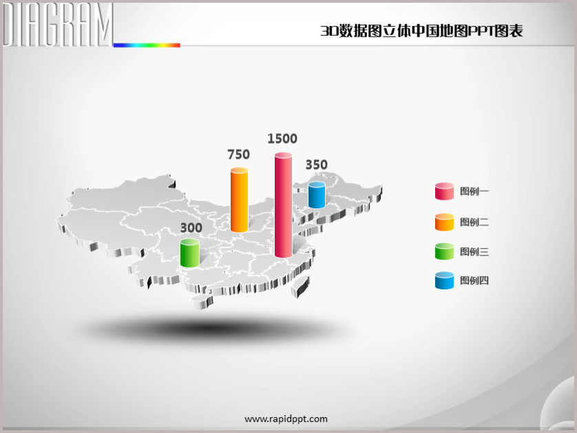 3d数据图立体中国地图ppt图表