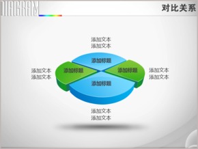 四立方半餅形并列關(guān)系PPT圖表