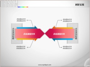 兩層雙箭頭立體碰撞沖突對(duì)比關(guān)系PPT圖表