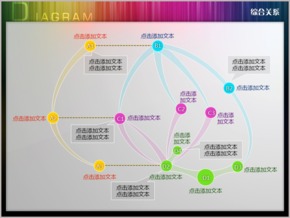 多圓散點分布社交關聯(lián)關系PPT圖表