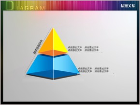 3D立體雙層商務(wù)金字塔層級(jí)關(guān)系PPT圖表