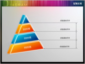 四層立體金字塔層級(jí)關(guān)系PPT圖表