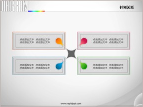 四矩形交匯連接并列關系PPT圖表