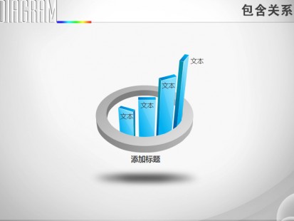 一立体圆环四立体柱形包含关系ppt图表