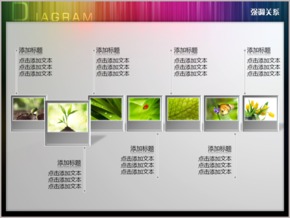 圖片墻依次擺放單個強調PPT圖表