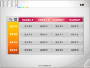 雙色四項立體表格PPT圖表