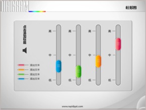 調(diào)音均衡器樣式創(chuàng)意柱形圖PPT圖表
