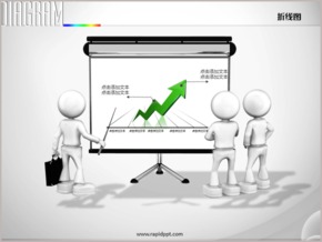 3D立體小人演示宣講線(xiàn)形圖PPT圖表