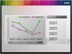 立體雙色折線圖PPT圖表