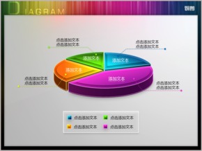 立體質(zhì)感四色餅形圖PPT圖表