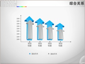 雙層立體箭頭并列柱形圖PPT圖表