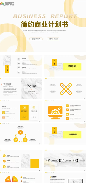 簡(jiǎn)約淡雅黃商業(yè)計(jì)劃書