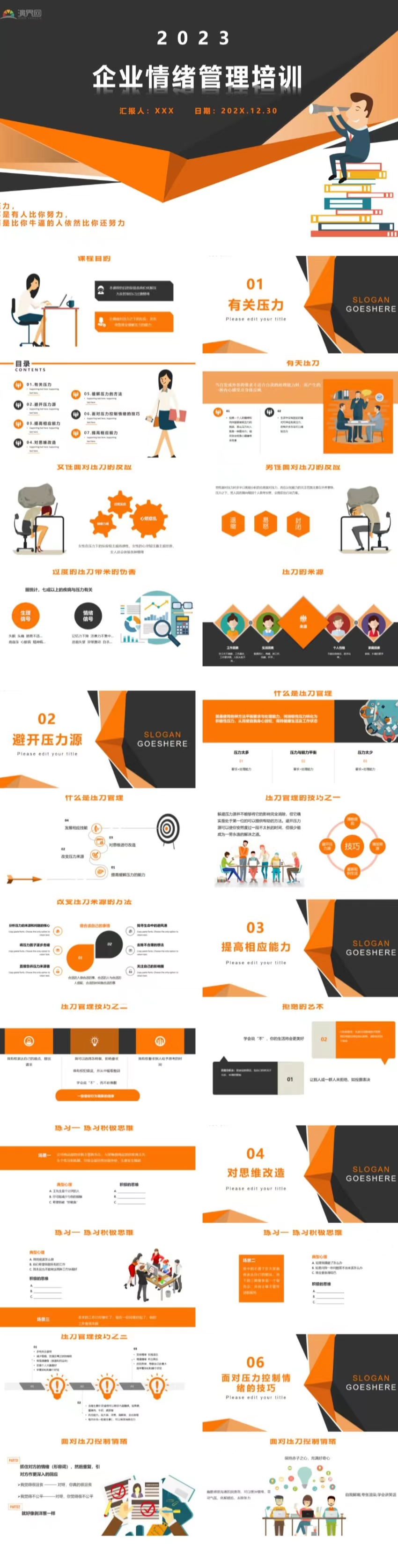 企業(yè)員工壓力與情緒管理培訓(xùn)PPT模板