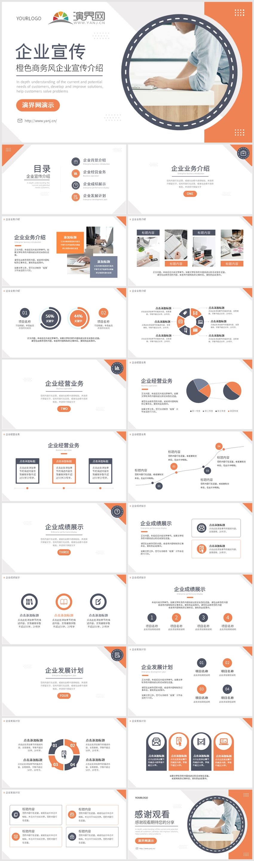 橙色商務風企業(yè)宣傳介紹PPT模板