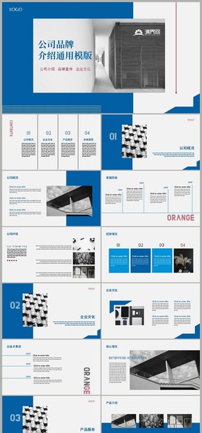 藍色企業(yè)介紹商務大氣通用PPT模板