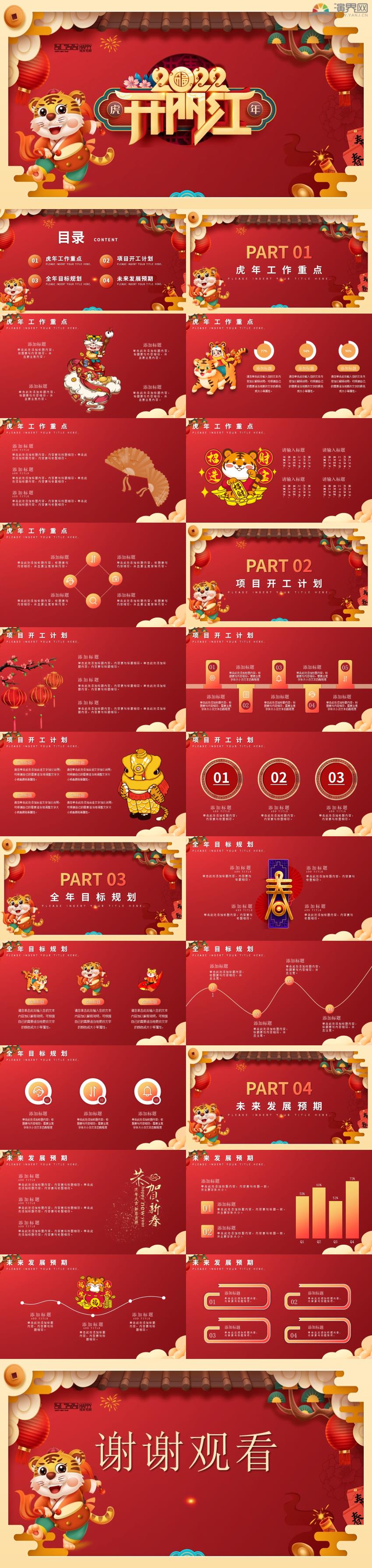 紅色中國(guó)風(fēng)企業(yè)開工大吉開門紅PPT模板