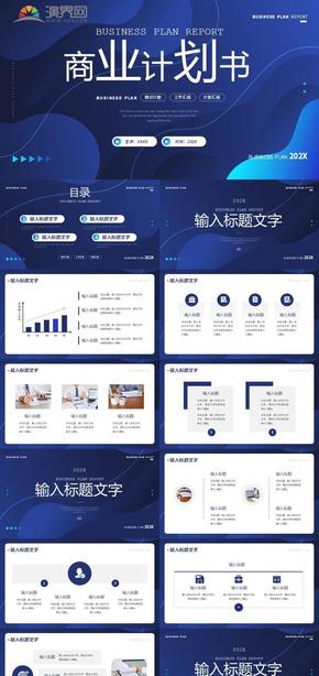藍色科技風商業(yè)計劃書匯報PPT模板