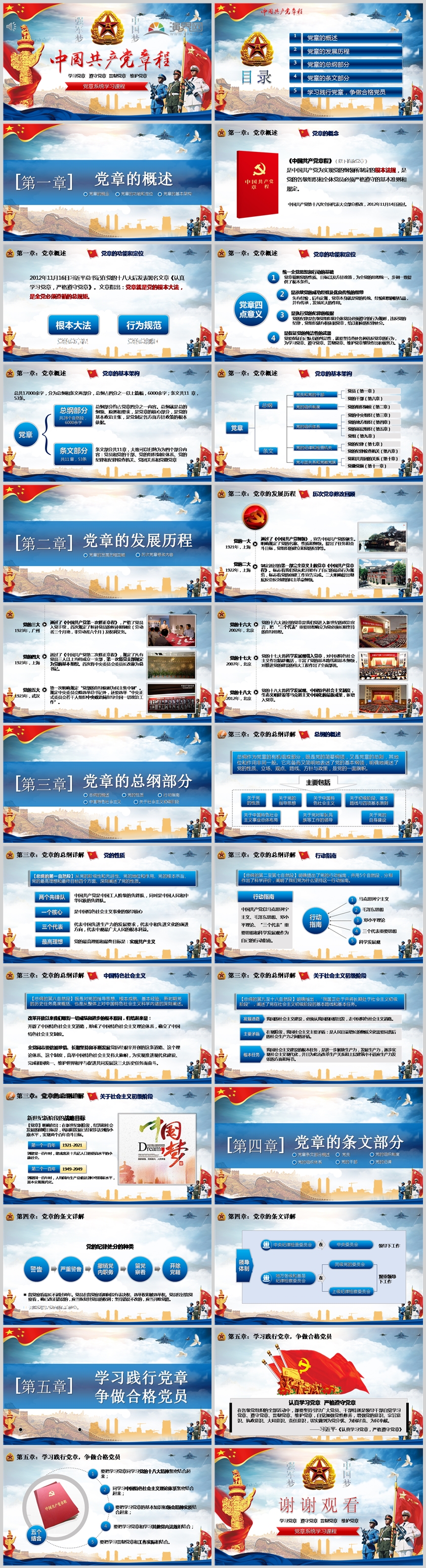 中國共產(chǎn)黨章程系統(tǒng)學習PPT模版