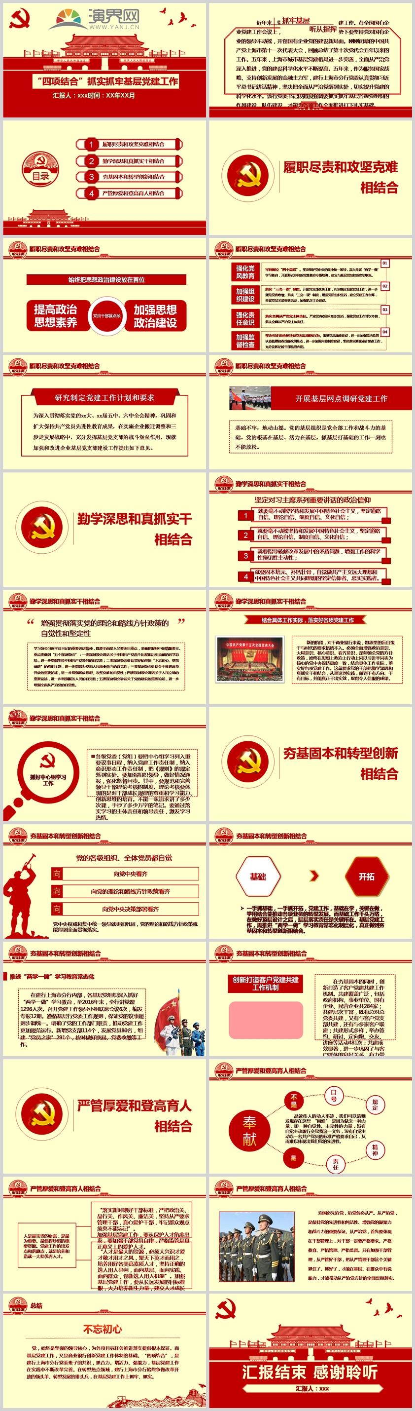 “四項結(jié)合”抓實抓牢基層黨建工作PPT模版