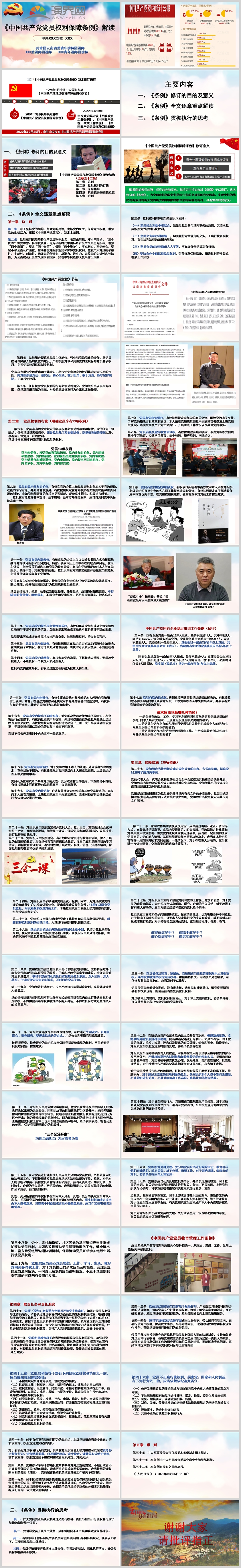 《中國共產(chǎn)黨黨員權利保障條例》解讀ppt模版